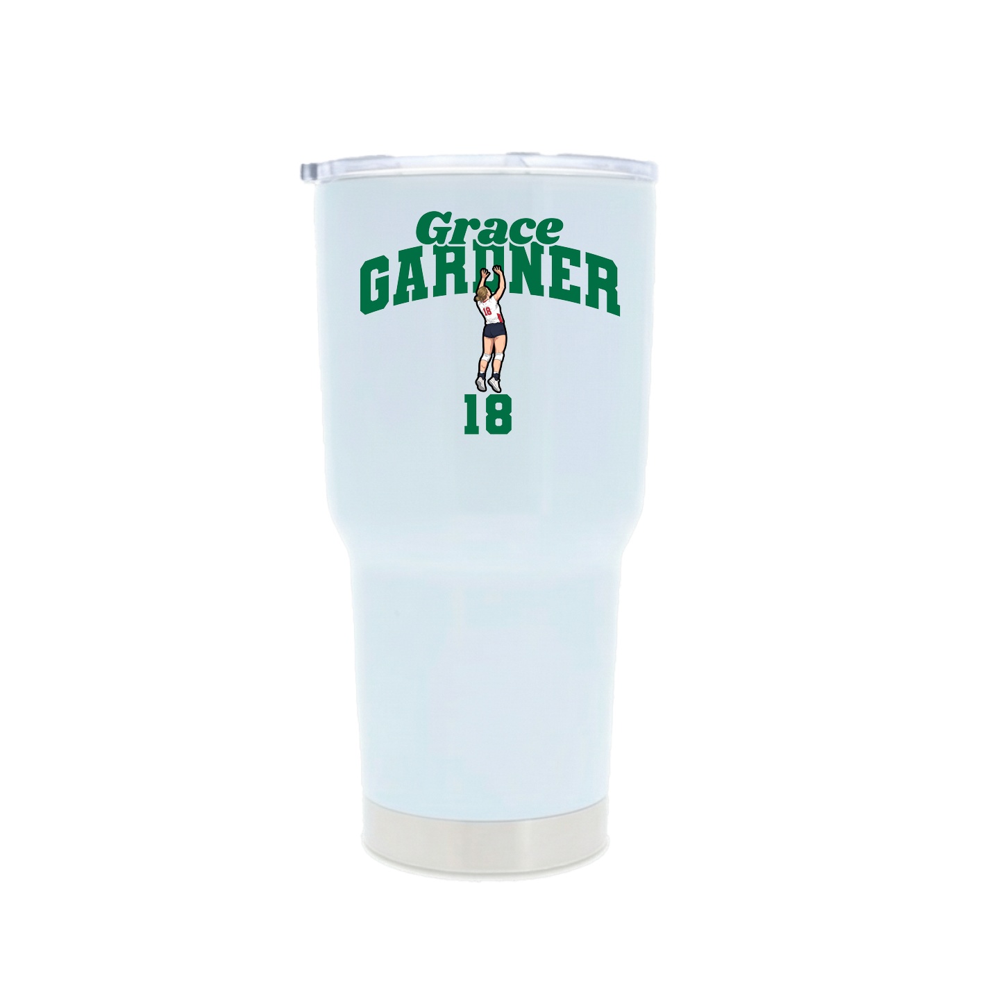 30oz Stainless Steel Tumbler — Signature Arch in White