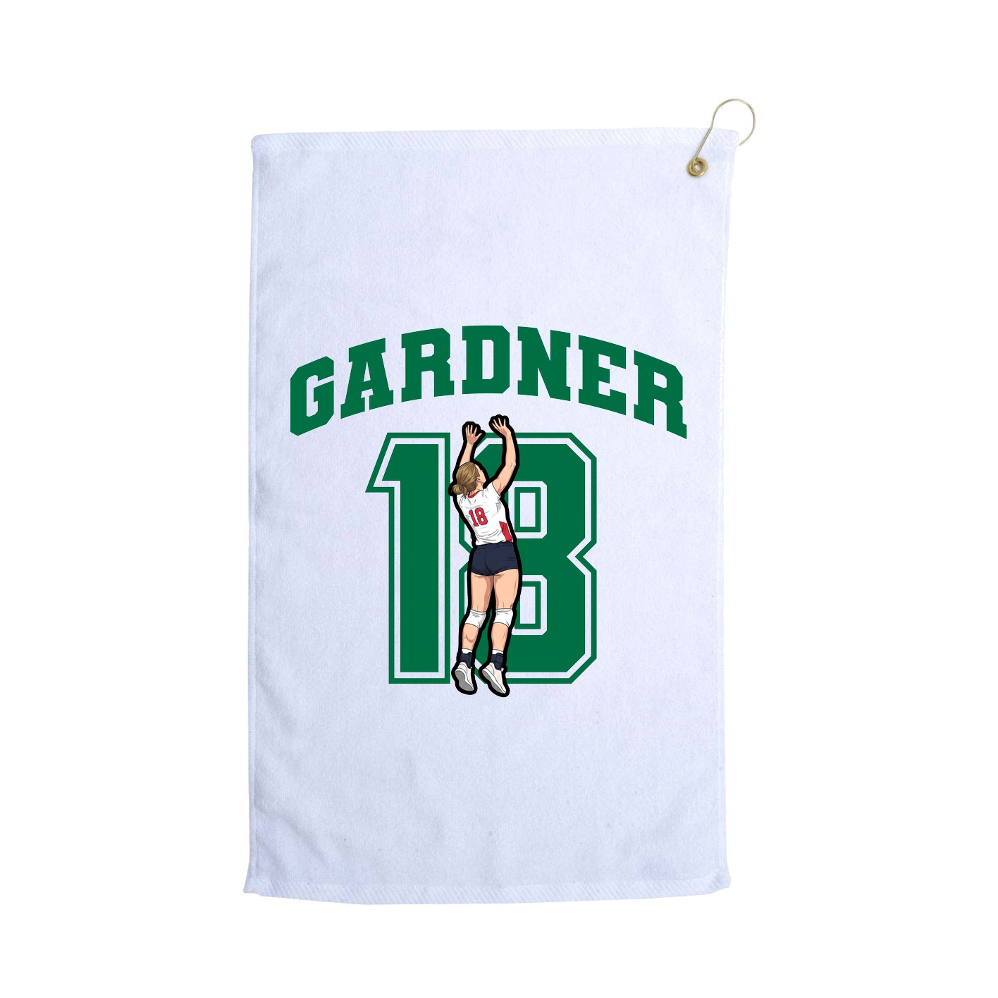 Golf Towel — Number in White