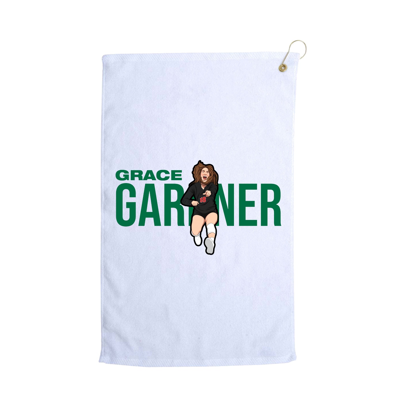 Golf Towel — Player Name in White