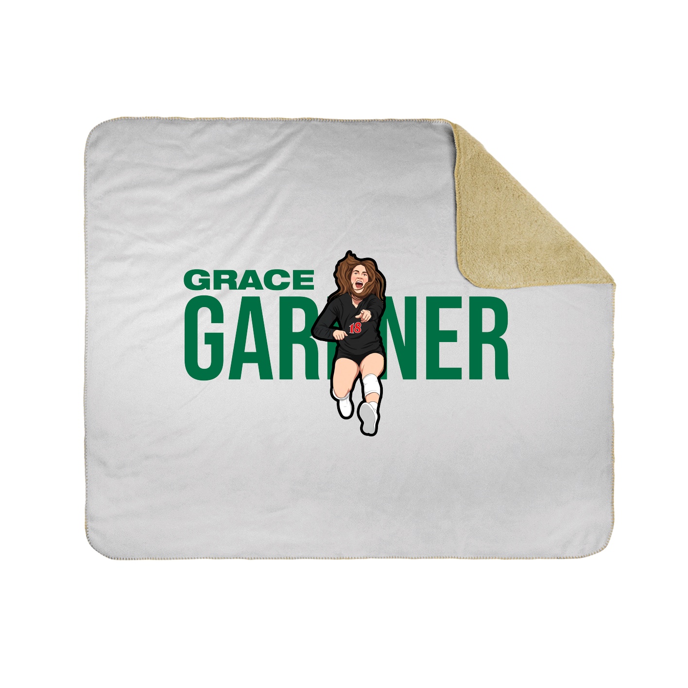 Throw Blanket — Player Name in White