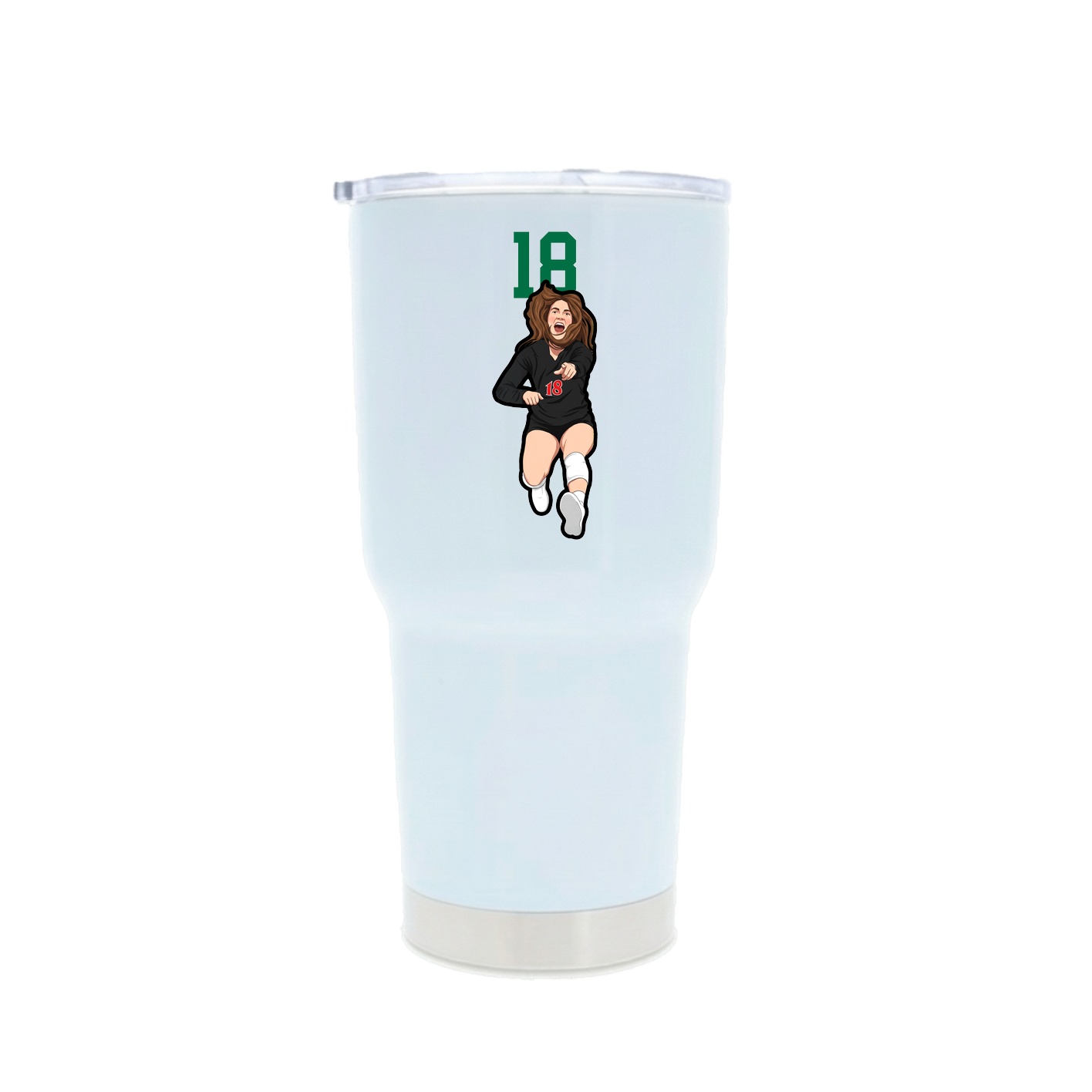 30oz Stainless Steel Tumbler — Number Top in White