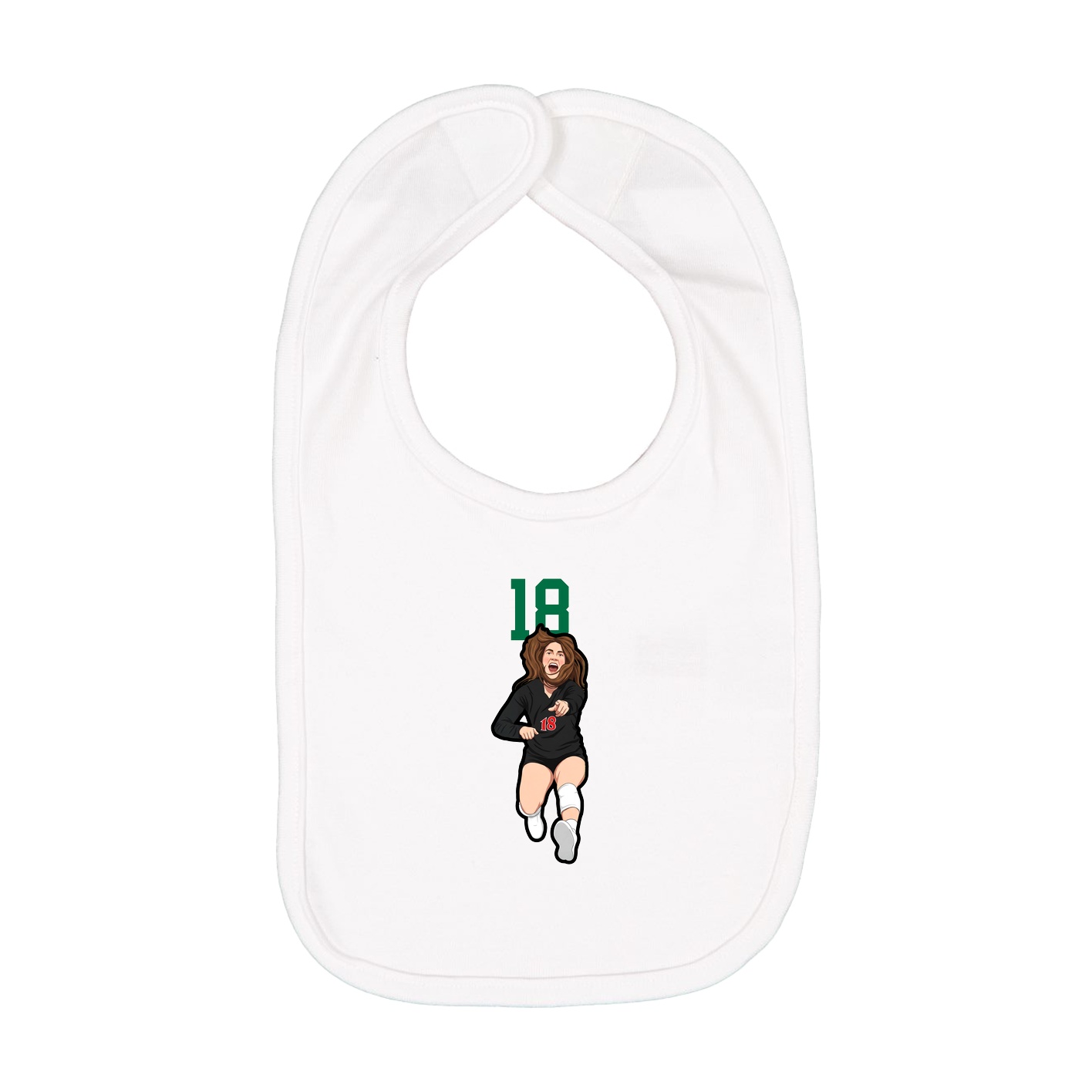 Infant Bib — Number Top in White