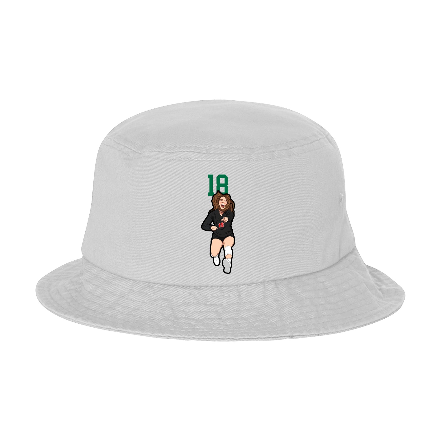 Bucket Cap — Number Top in White