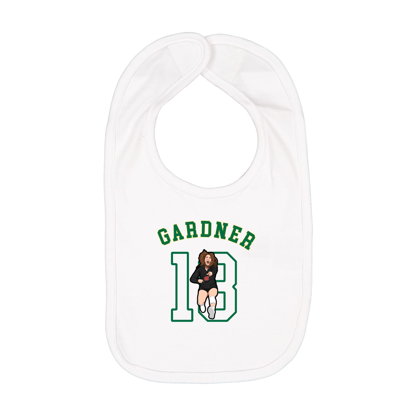 Infant Bib — Shirsey Arch in White