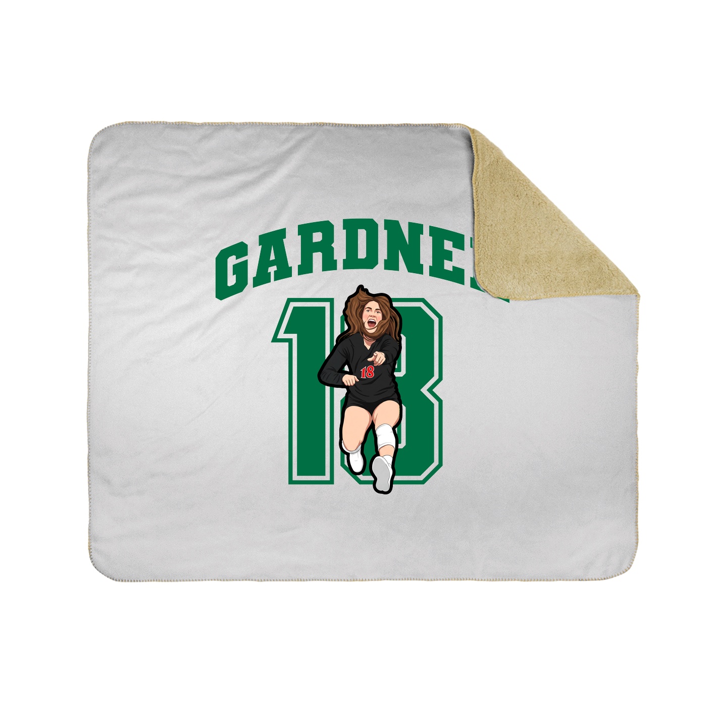 Throw Blanket — Number in White