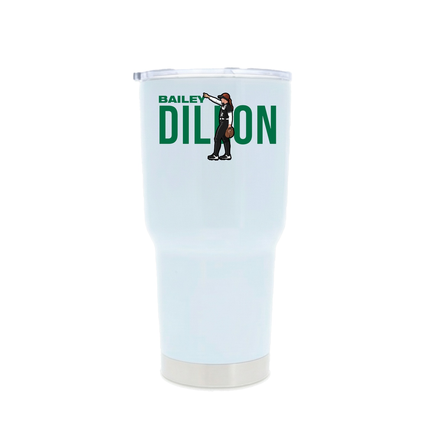 30oz Stainless Steel Tumbler — Player Name in White