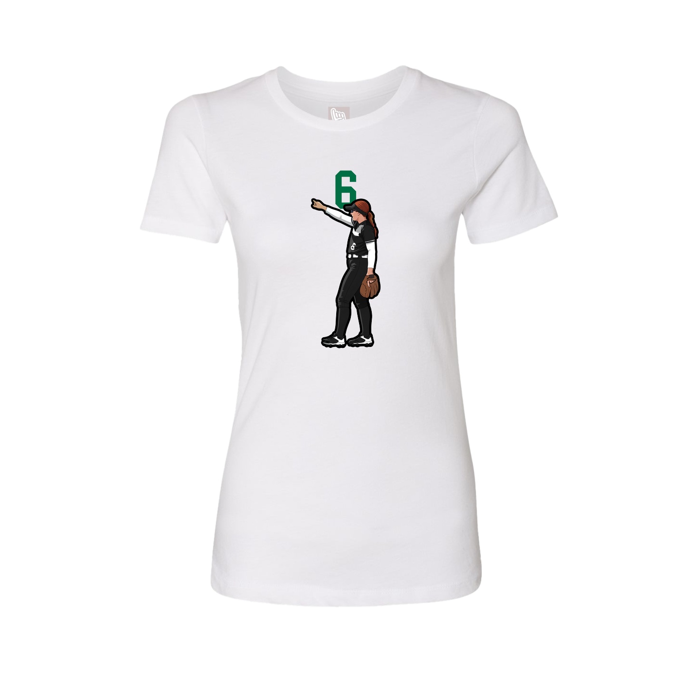 Fitted Women's Tee — Number Top in White
