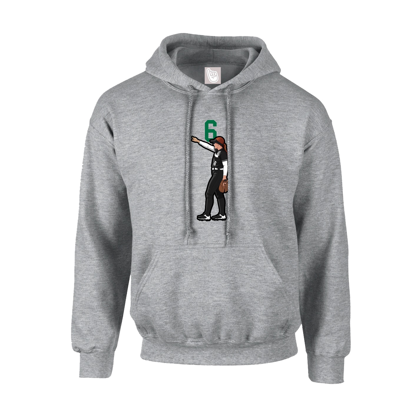 Youth Hoodie — Number Top in Grey