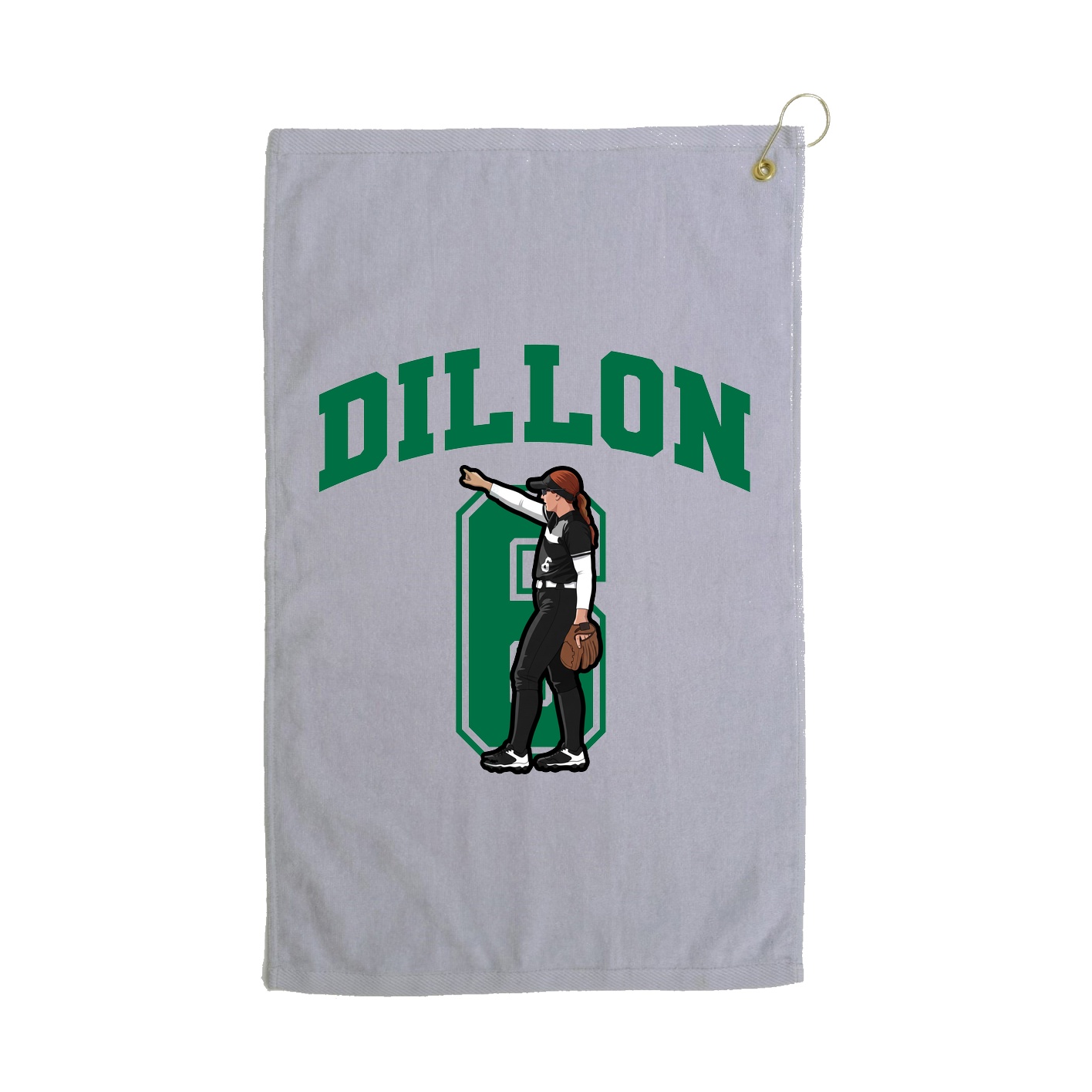 Golf Towel — Number in Grey