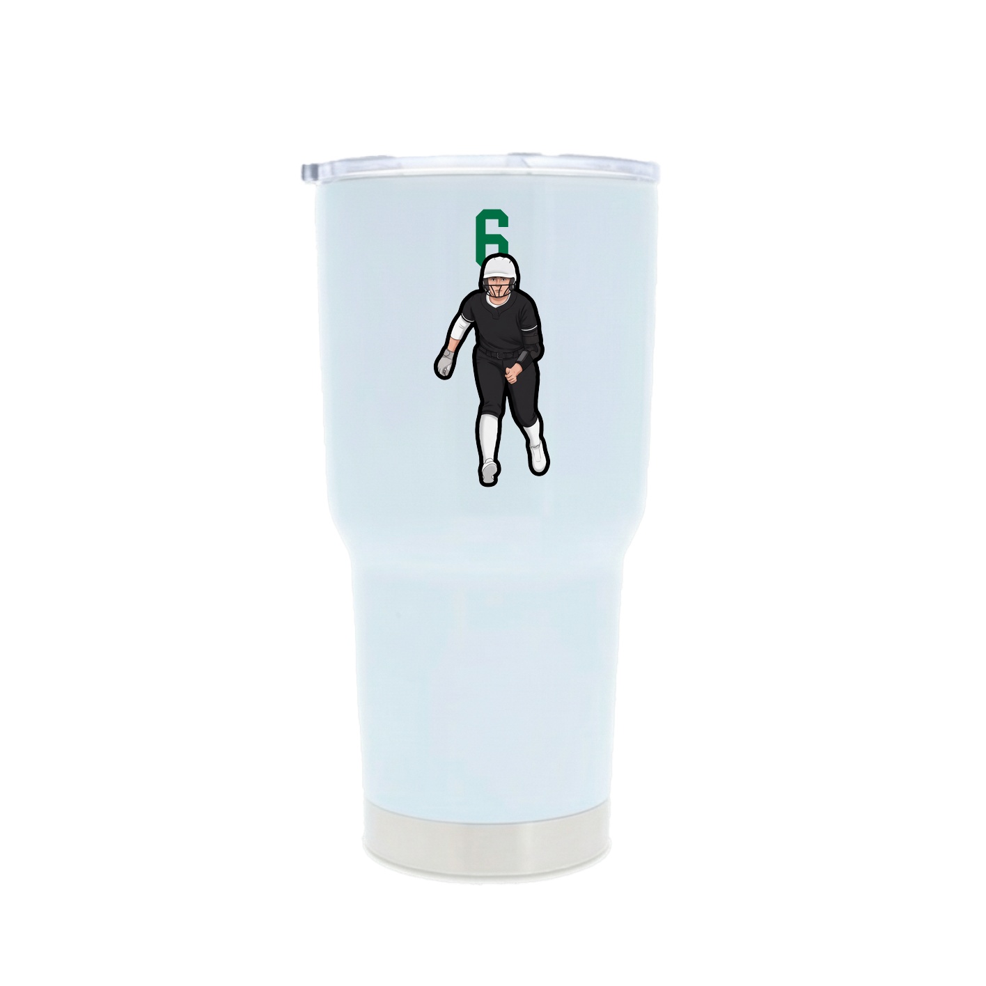 30oz Stainless Steel Tumbler — Number Top in White