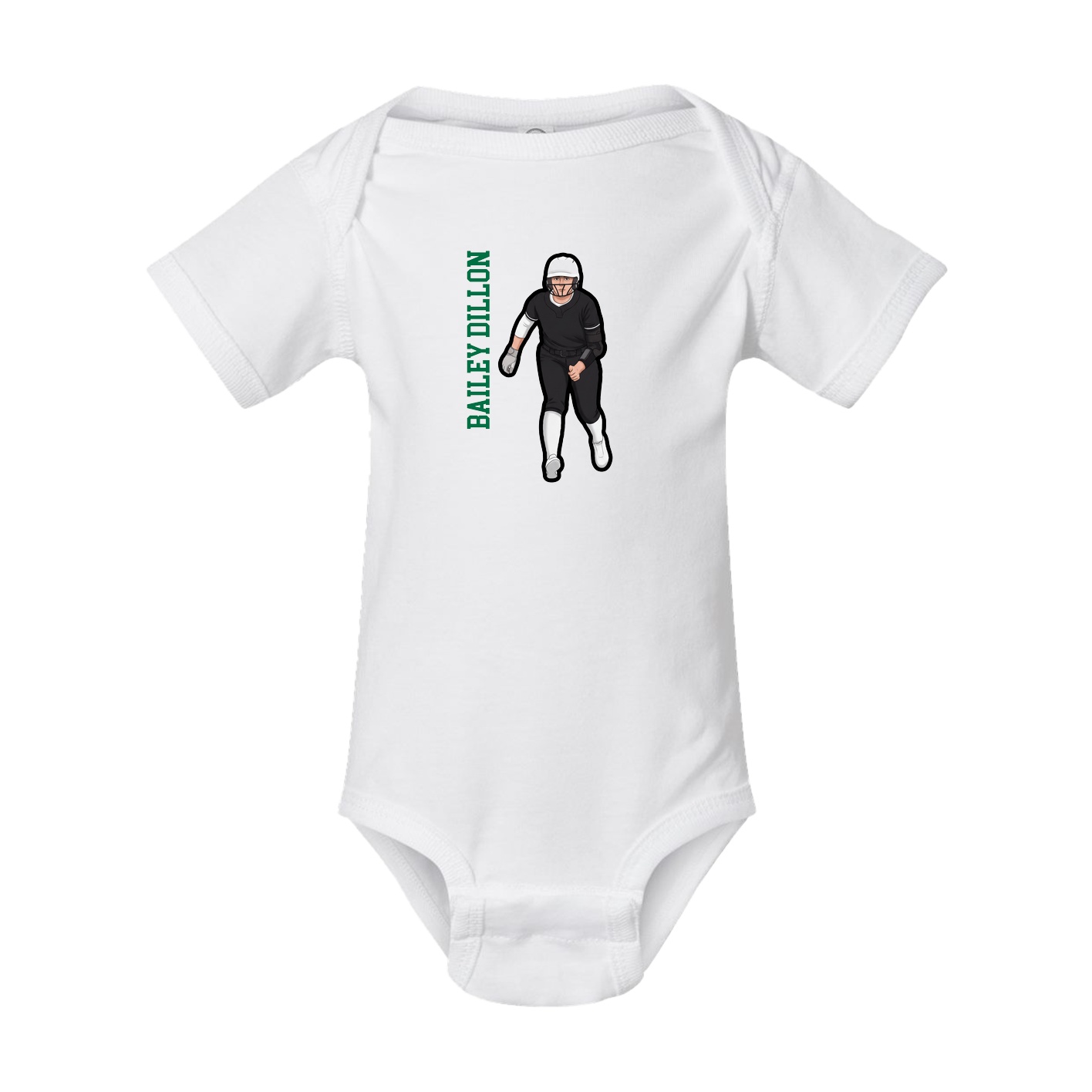 Baby Onesie — Name Vertical in White