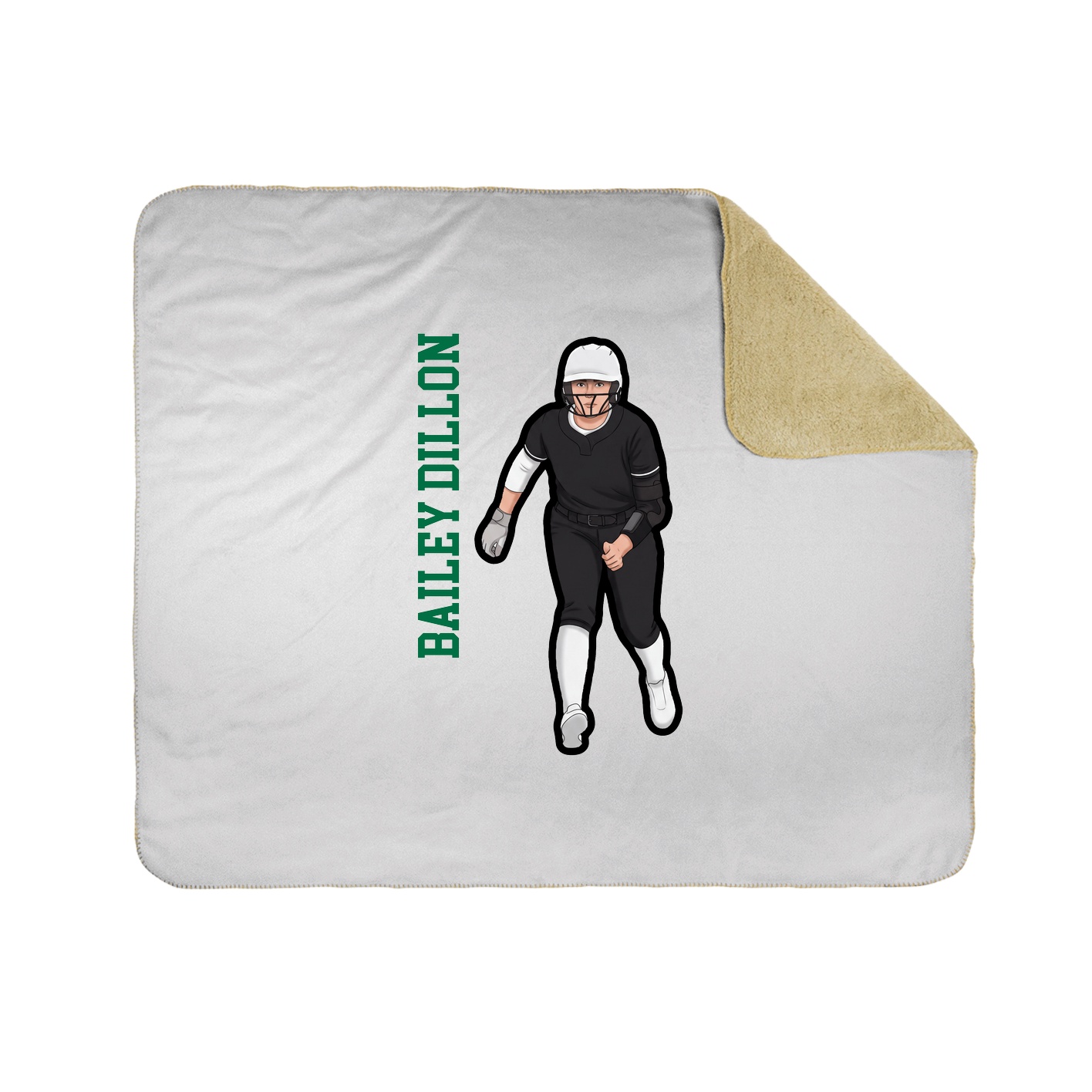 Throw Blanket — Name Vertical in White