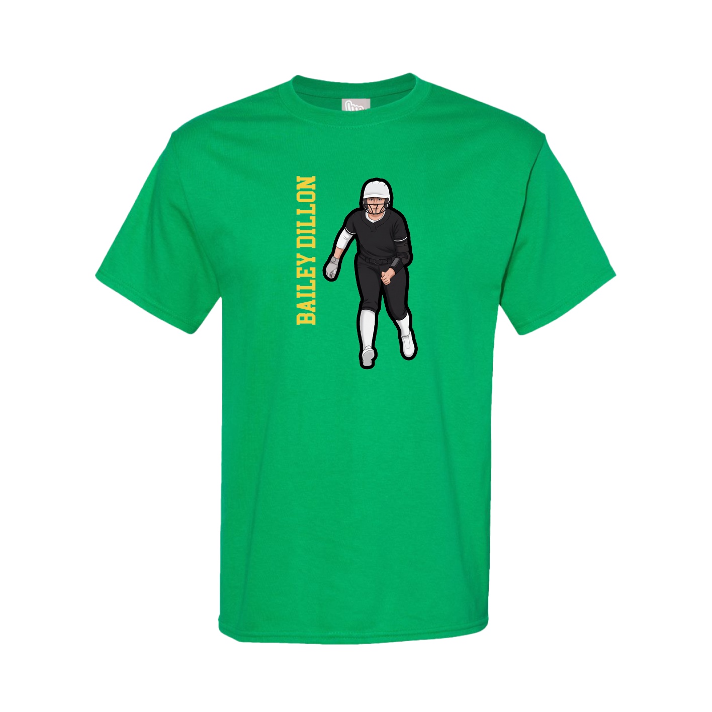 Tee — Name Vertical in Green