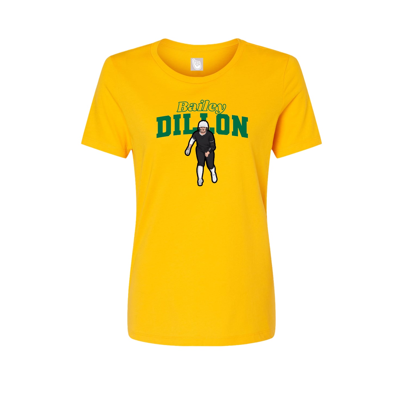 Fitted Women's Tee — Name Arch in Gold