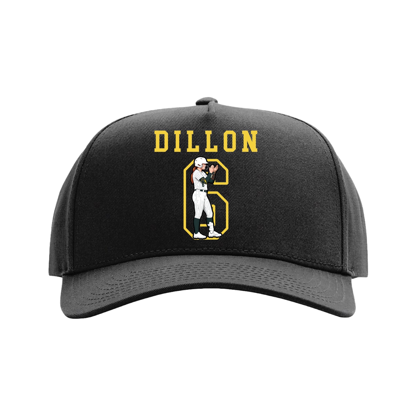 Full Fabric Five-Panel Champ Cap — Shirsey in Black
