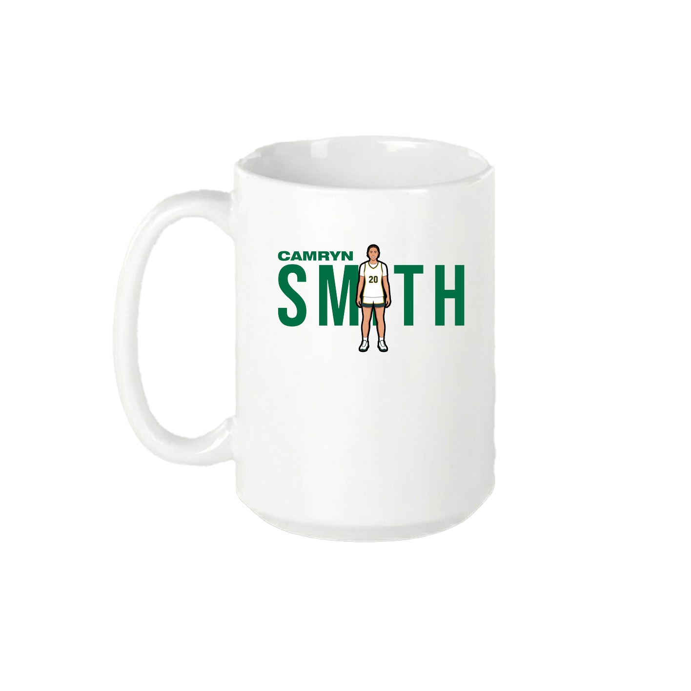 15oz Coffee Mug — Player Name in White