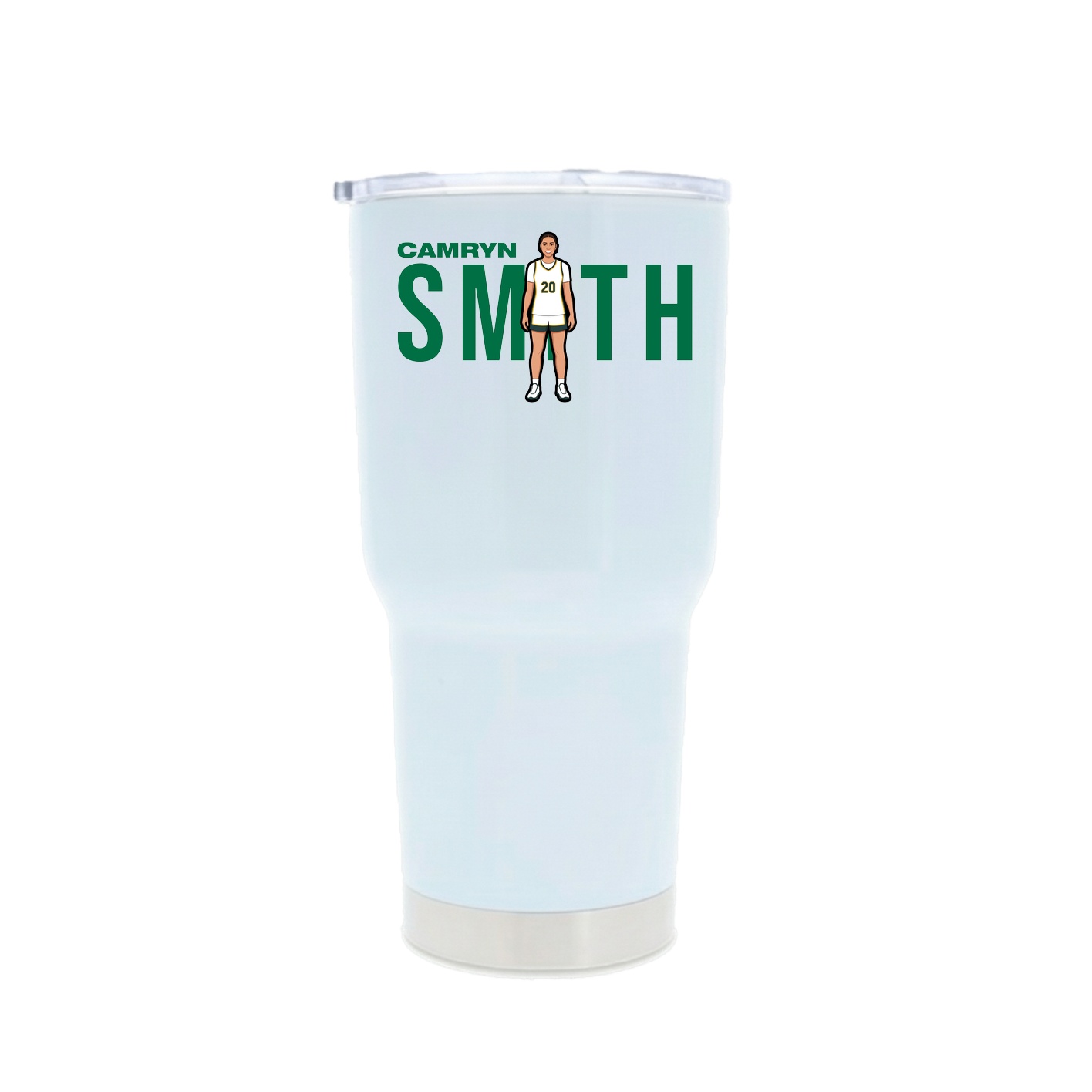 30oz Stainless Steel Tumbler — Player Name in White