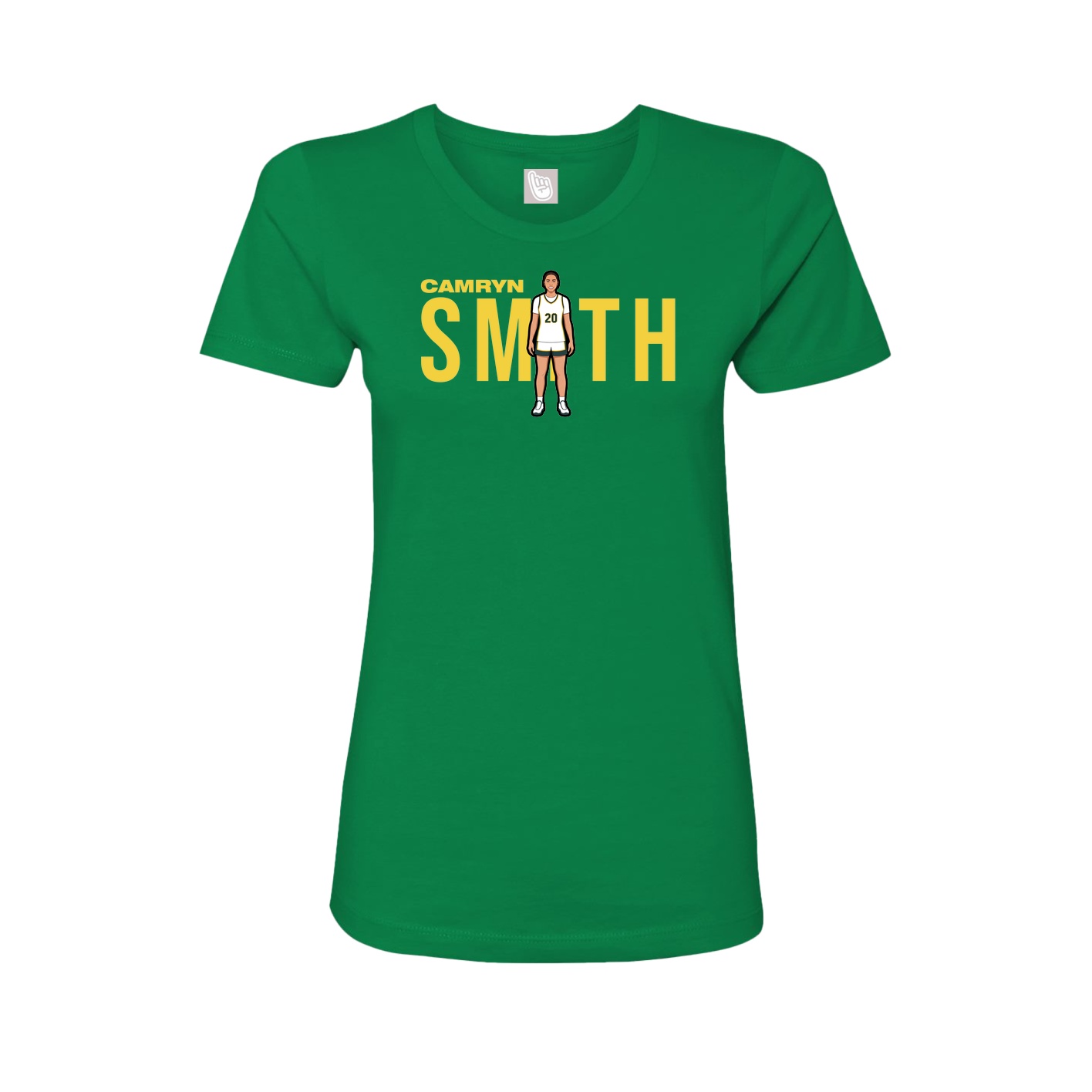 Fitted Women's Tee — Player Name in Green