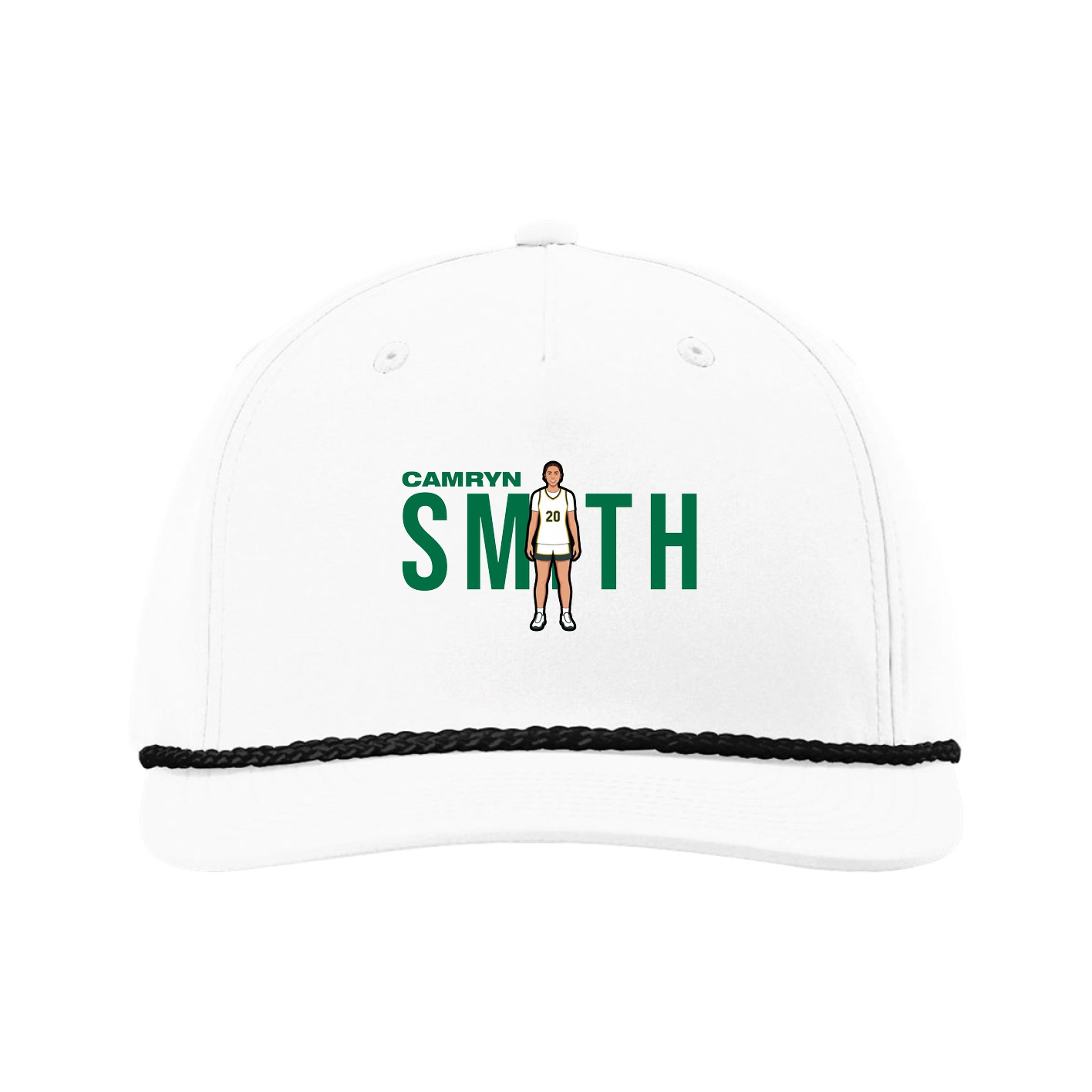 Five-Panel Classic Rope Cap — Player Name in White
