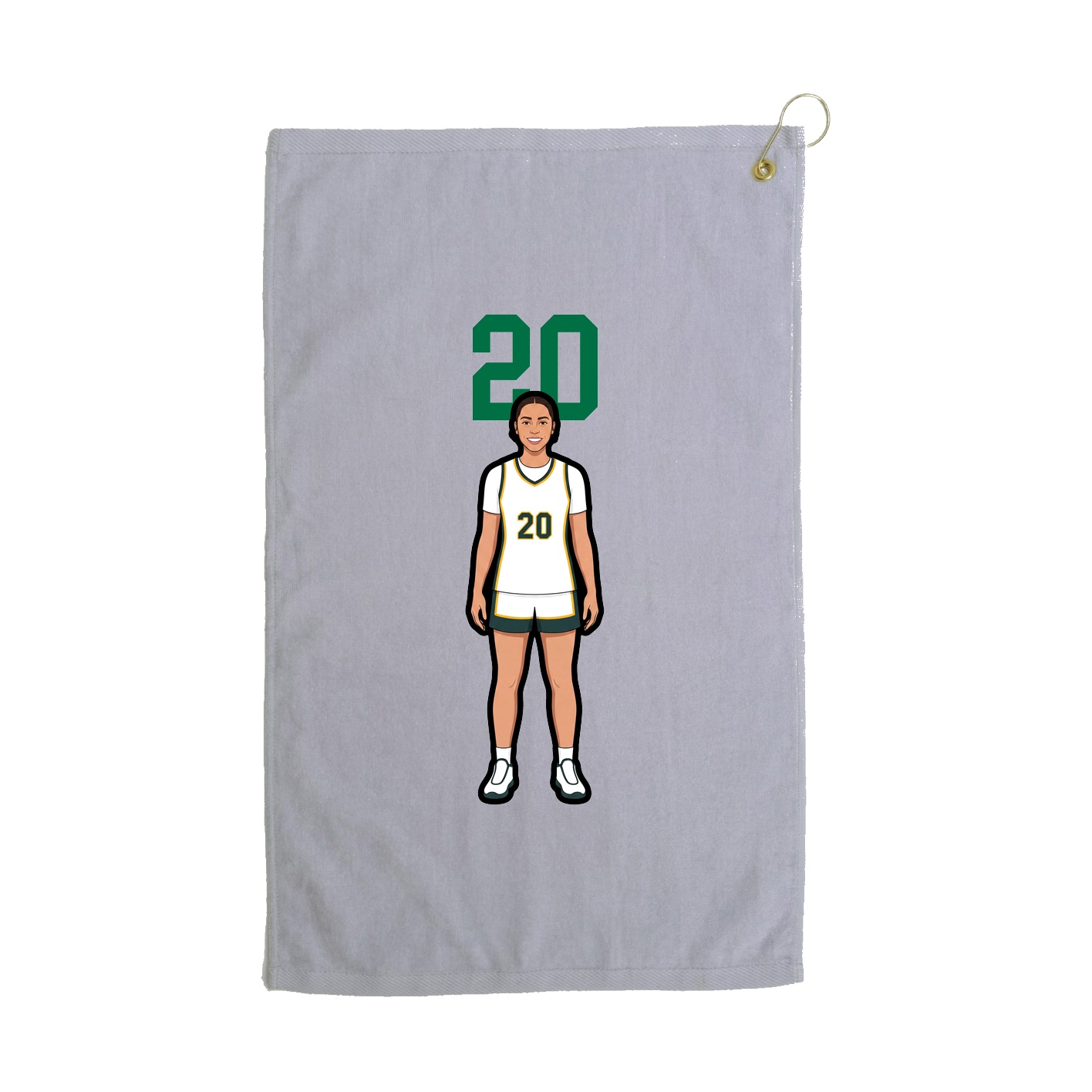 Golf Towel — Number Top in Grey