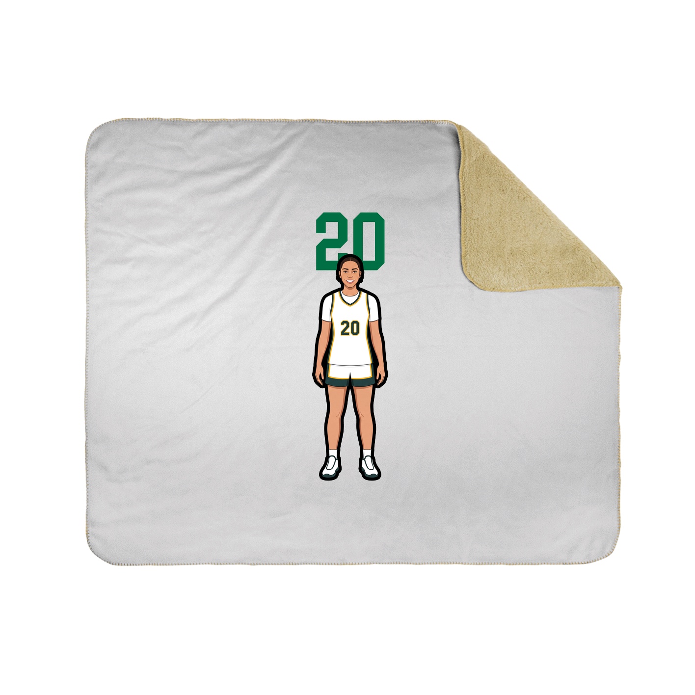 Throw Blanket — Number Top in White