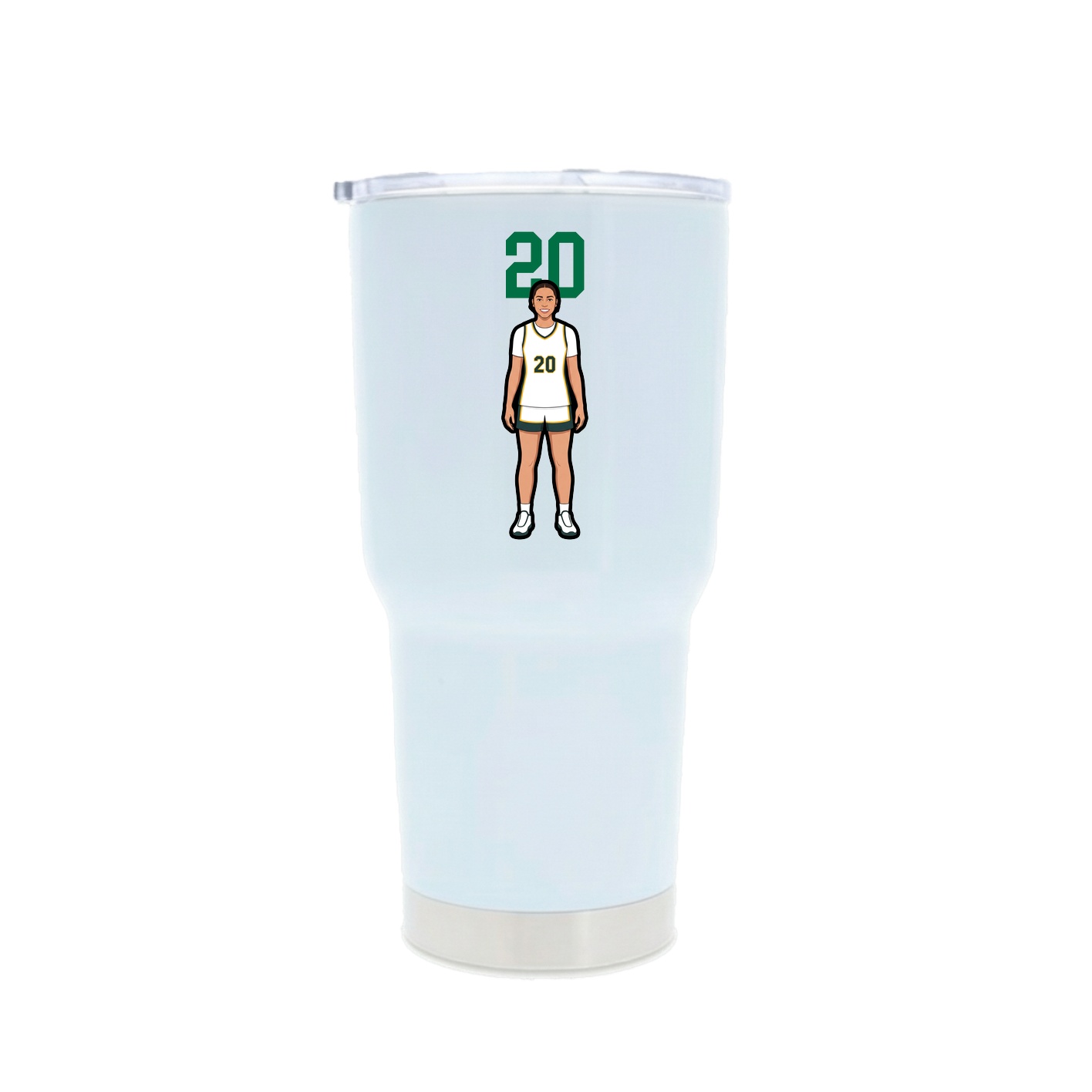 30oz Stainless Steel Tumbler — Number Top in White