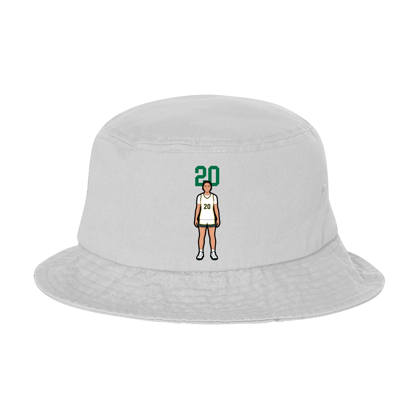 Bucket Cap — Number Top in White