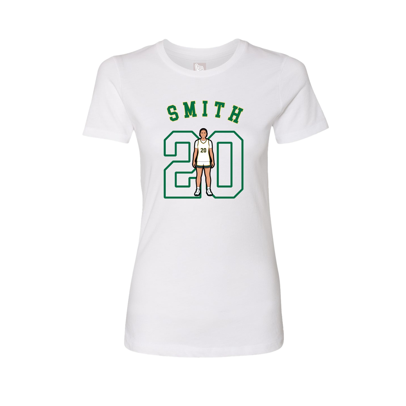 Fitted Women's Tee — Shirsey Arch in White