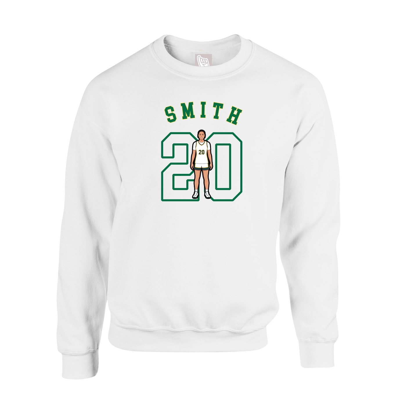 Fleece Crew — Shirsey Arch in White
