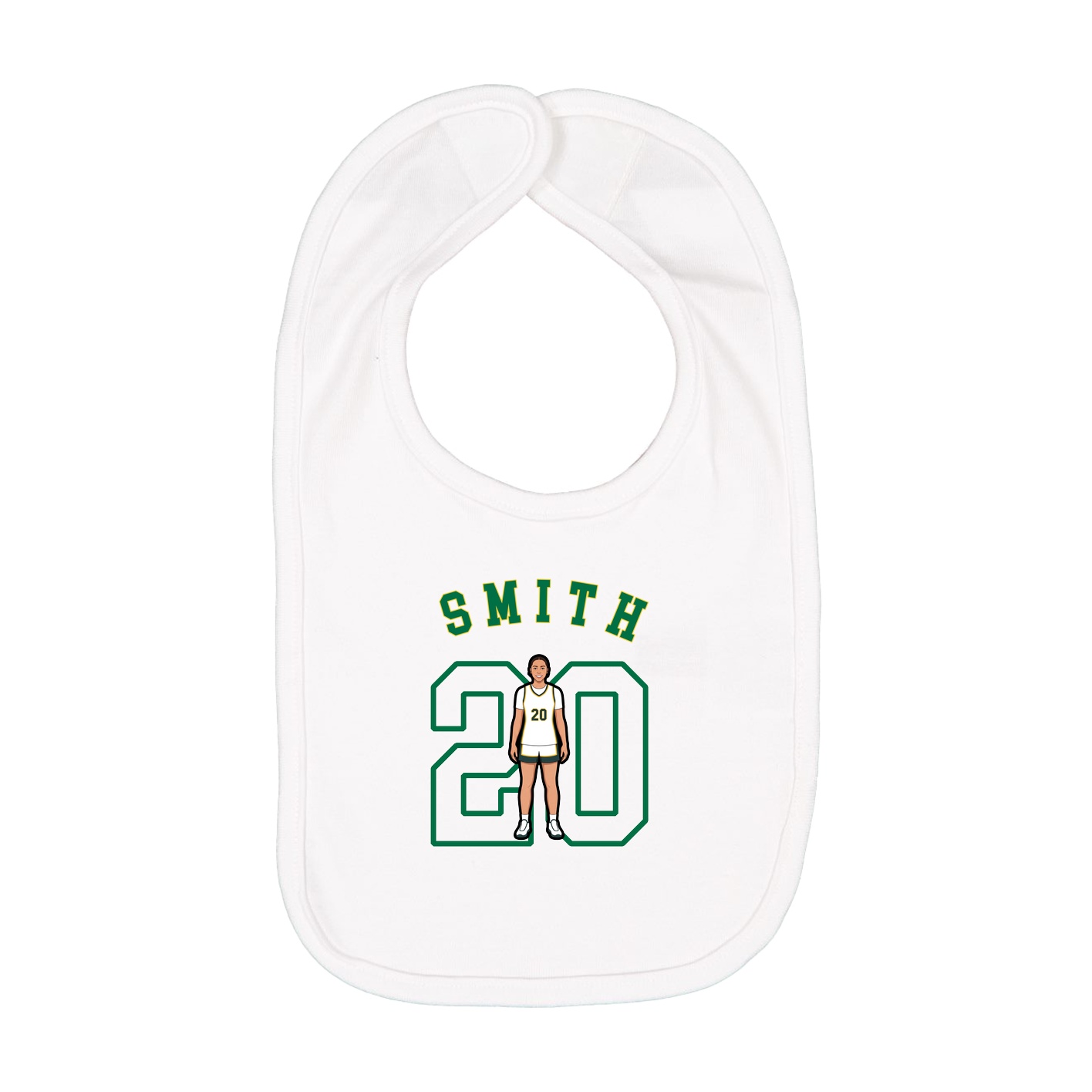 Infant Bib — Shirsey Arch in White