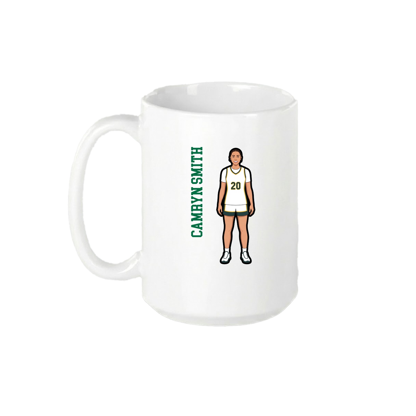 15oz Coffee Mug — Name Vertical in White