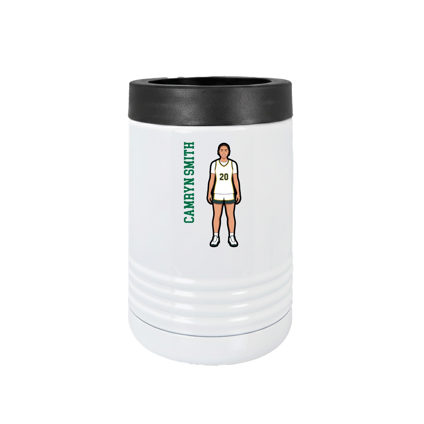 Beverage Holder — Name Vertical in White