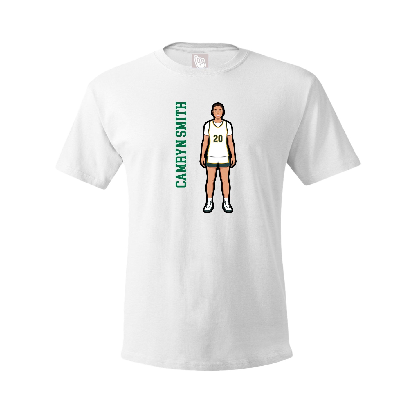 Tee — Name Vertical in White