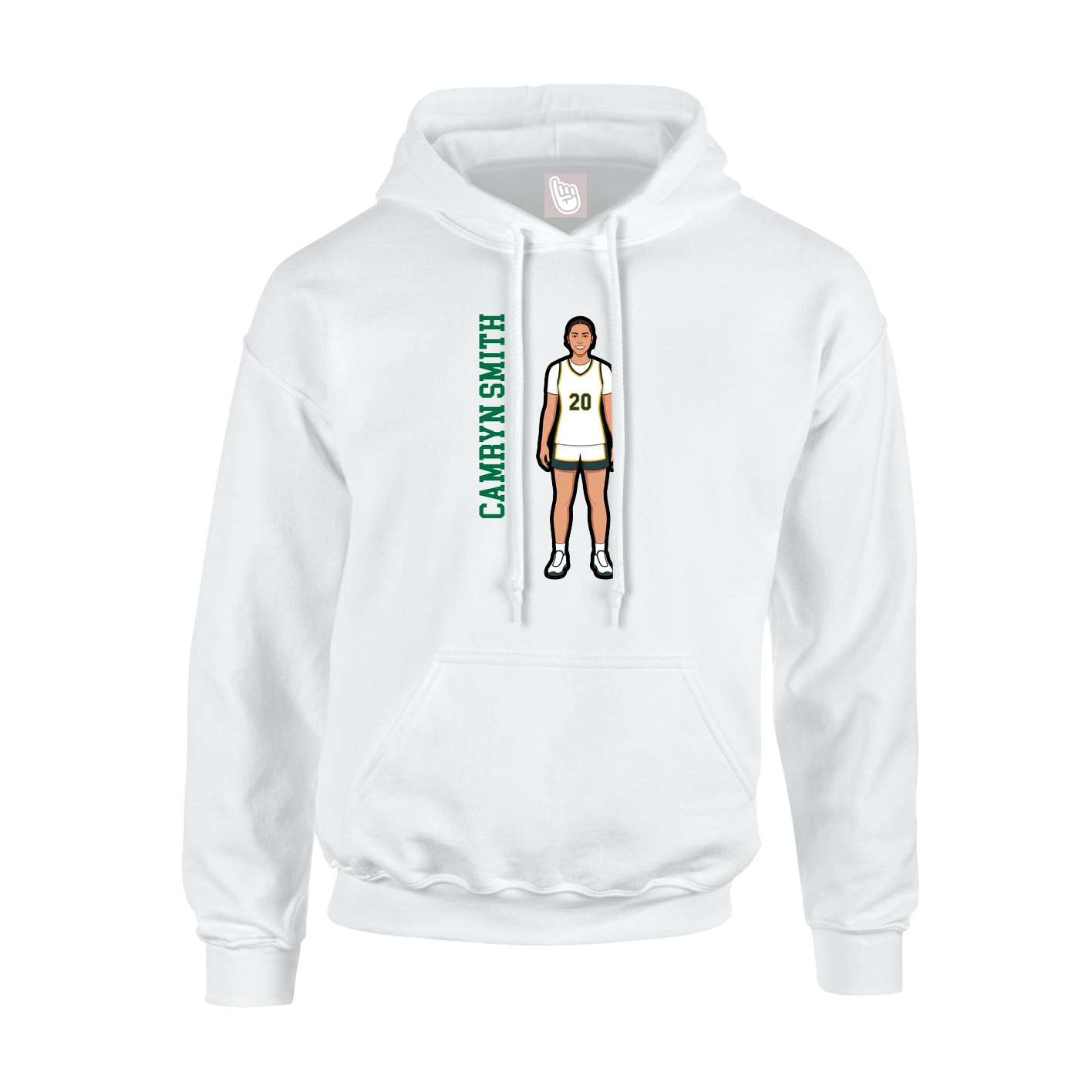 Hoodie — Name Vertical in White