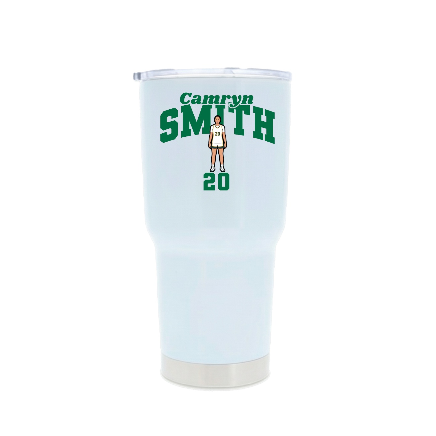 30oz Stainless Steel Tumbler — Signature Arch in White
