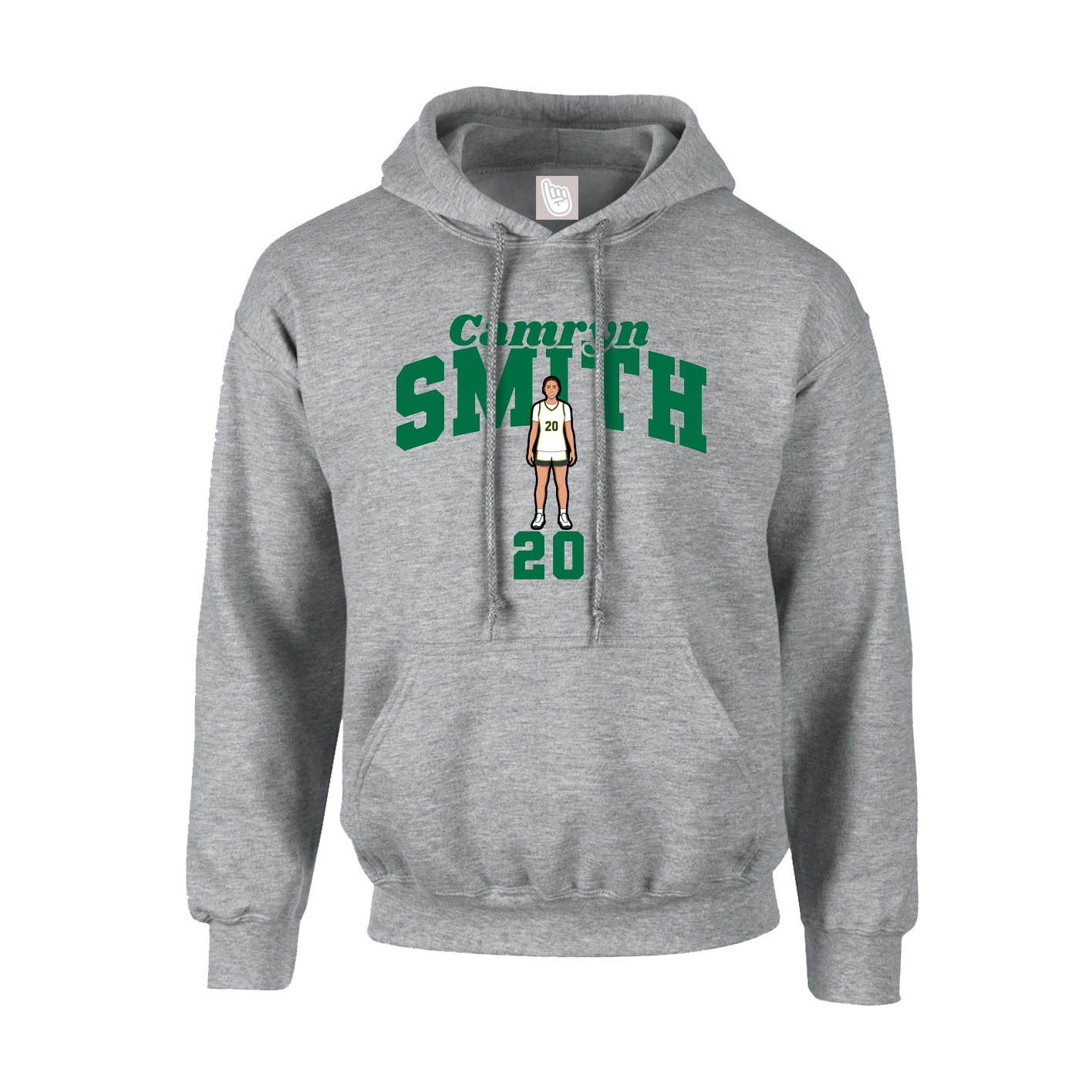 Youth Hoodie — Signature Arch in Grey