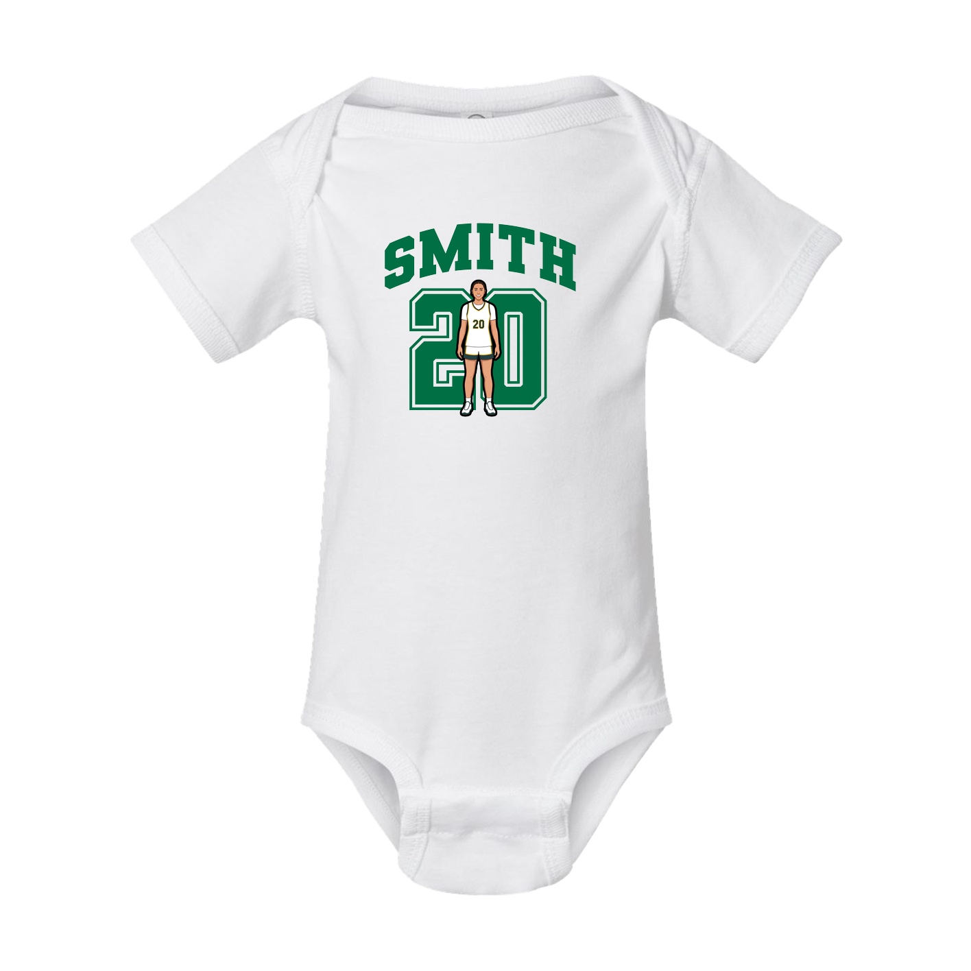 Baby Onesie — Number in White