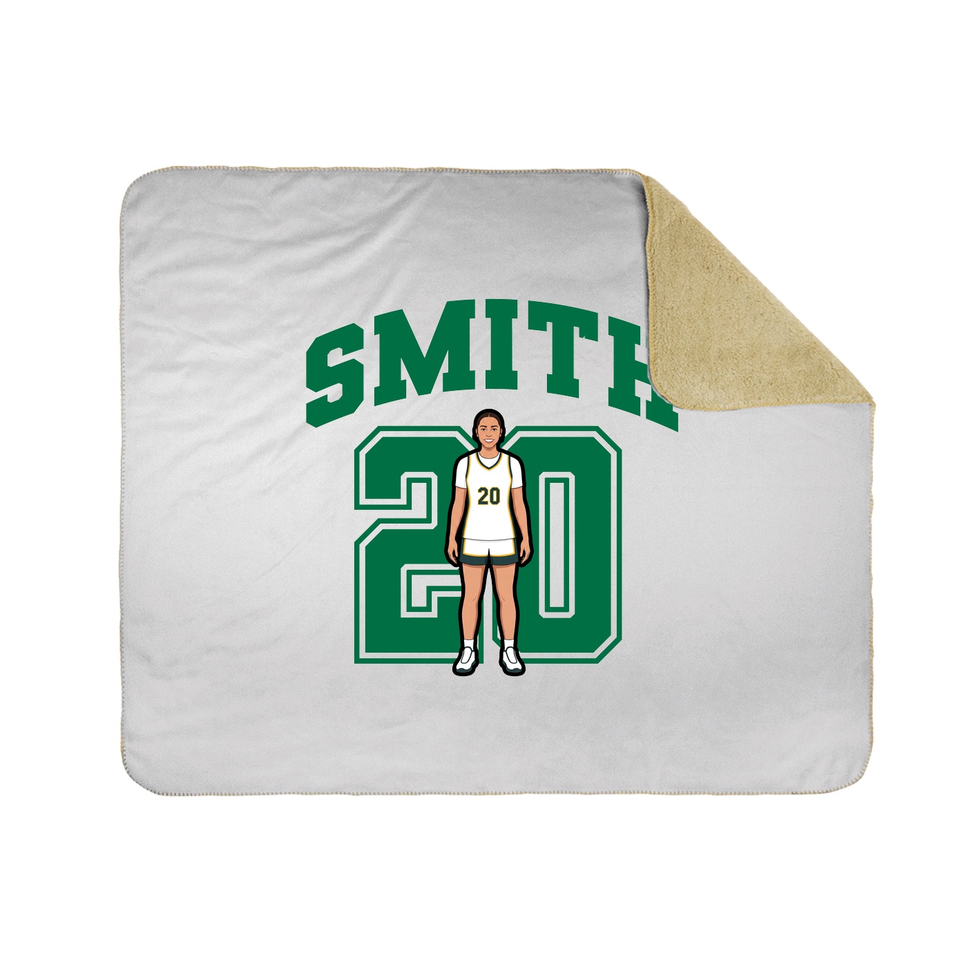 Throw Blanket — Number in White