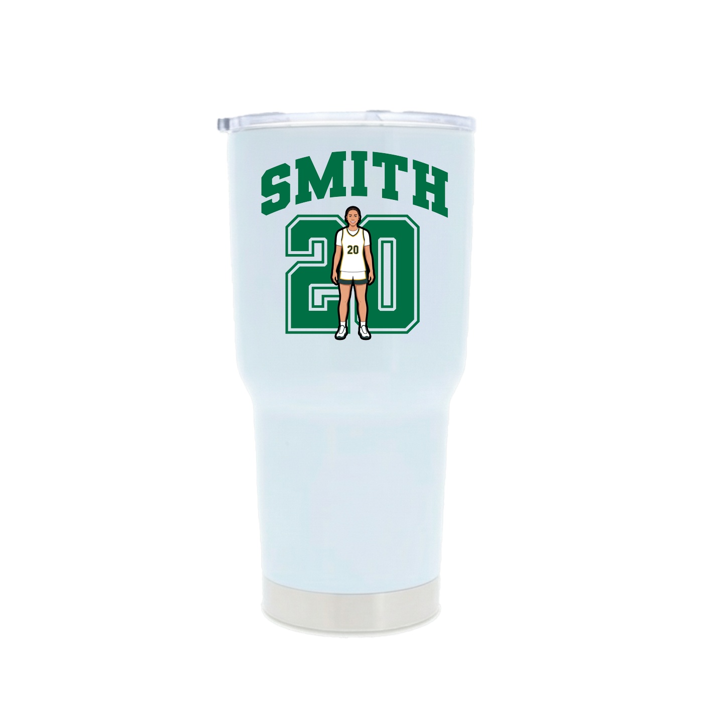 30oz Stainless Steel Tumbler — Number in White