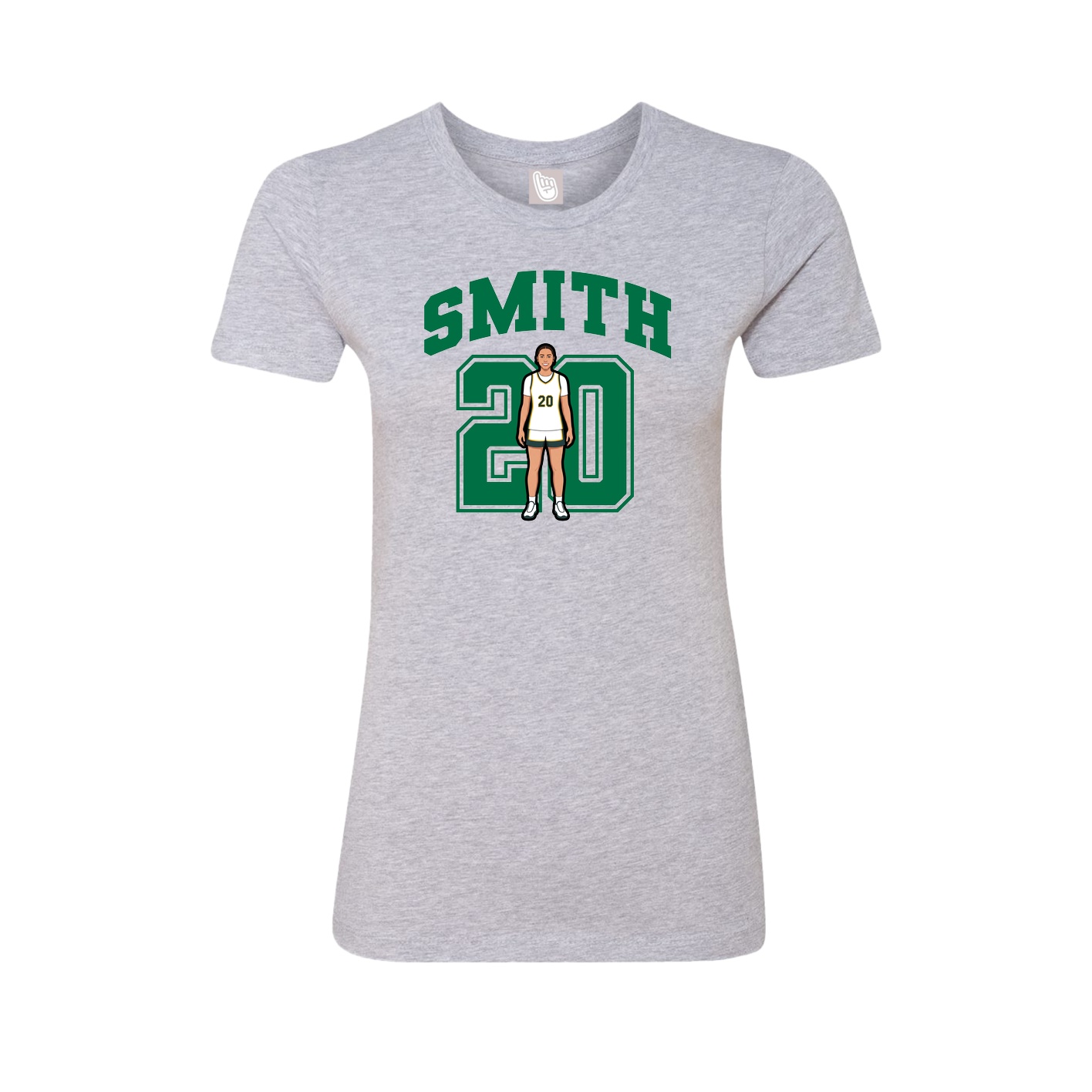 Fitted Women's Tee — Number in Grey
