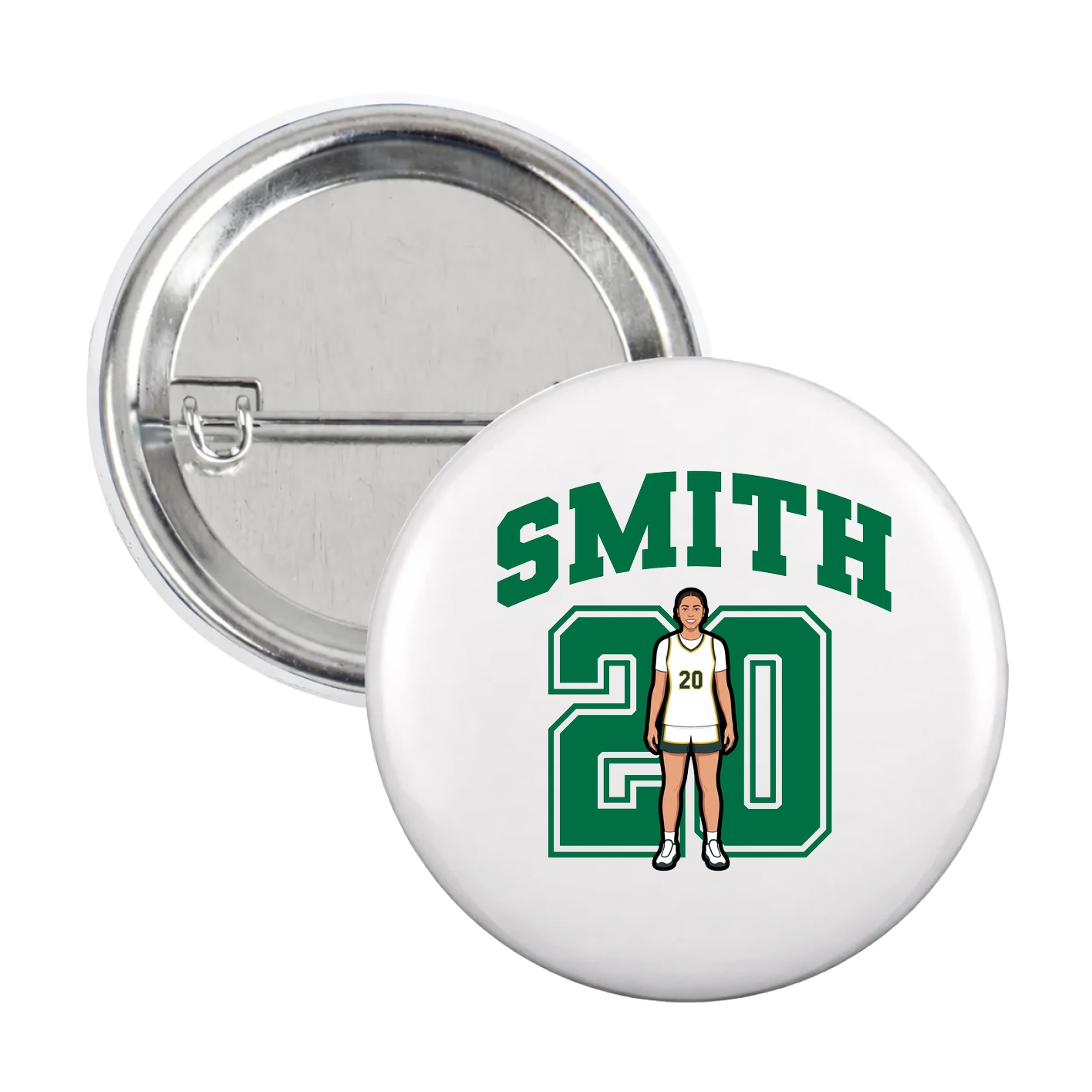 Game Day Button — Number in White