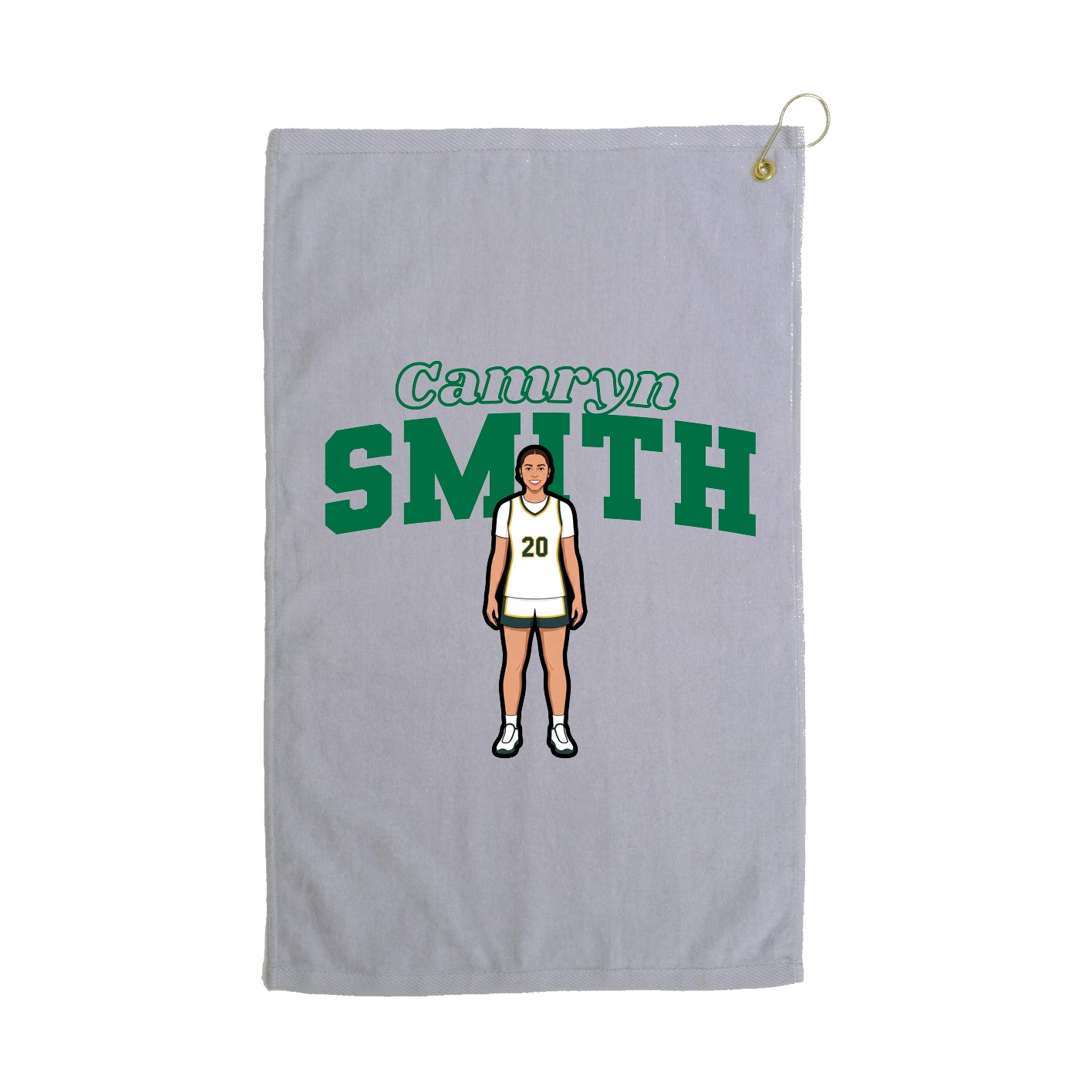 Golf Towel — Name Arch in Grey