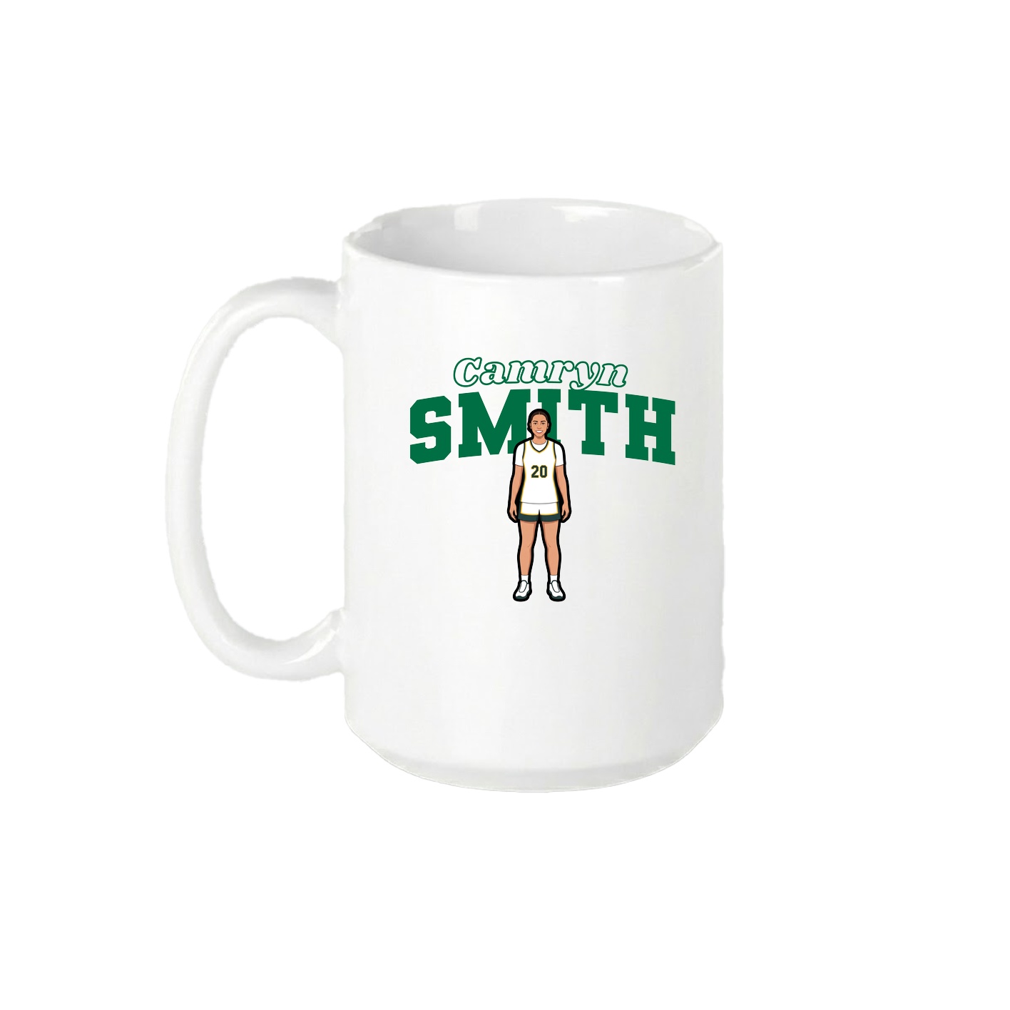 15oz Coffee Mug — Name Arch in White