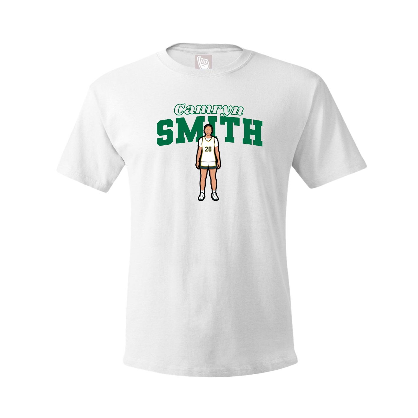 Youth Tee — Name Arch in White
