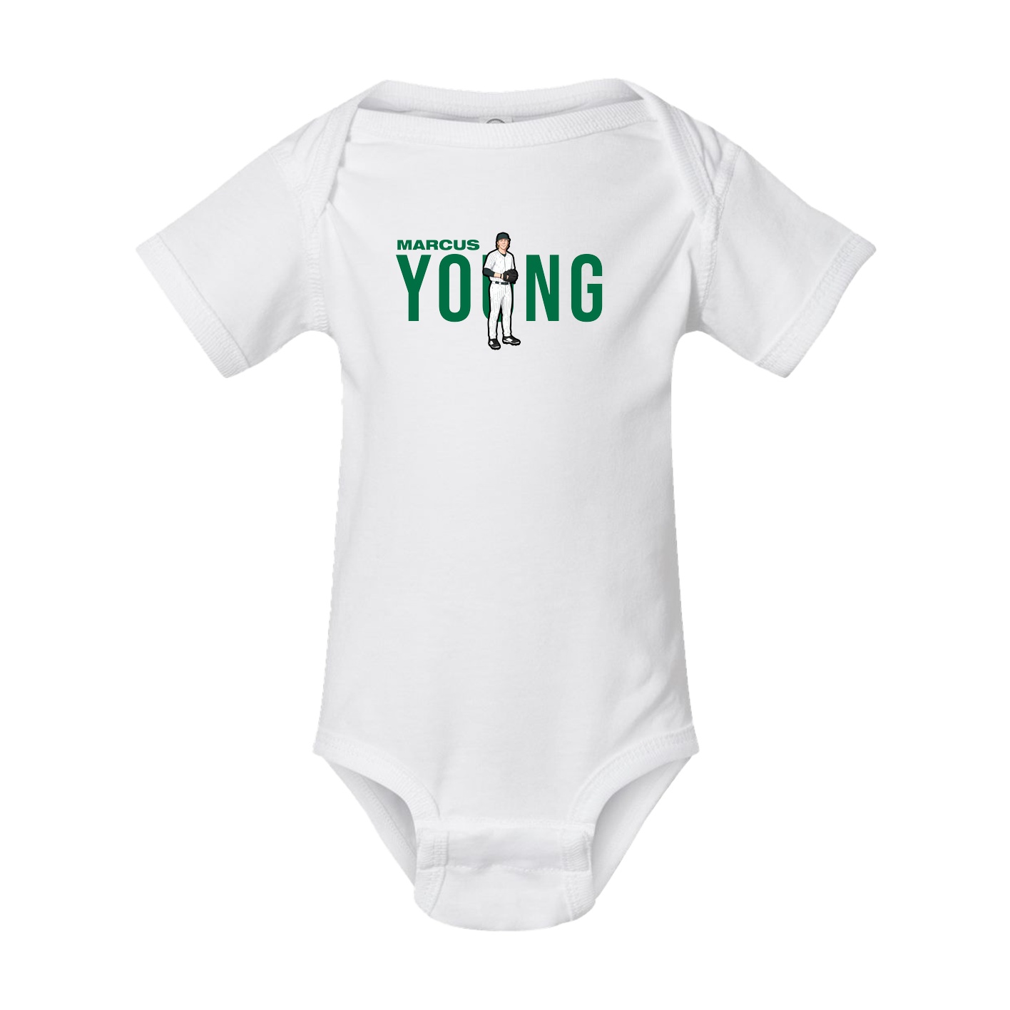 Baby Onesie — Player Name in White