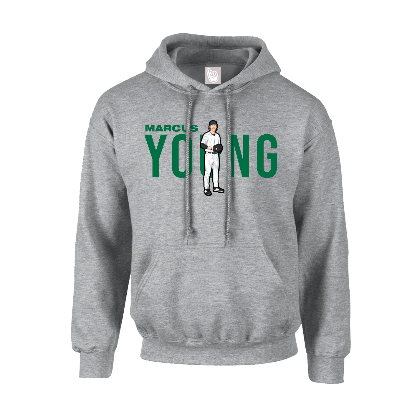 Hoodie — Player Name in Grey
