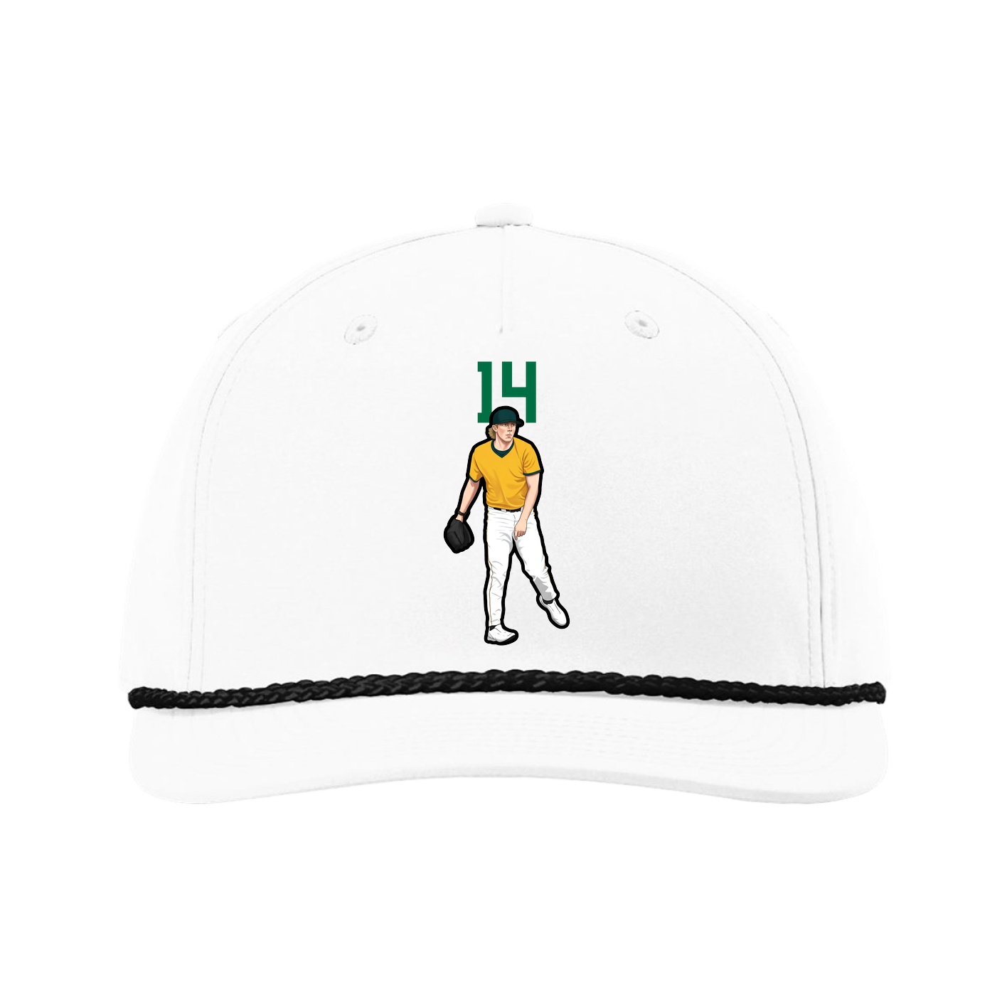 Five-Panel Classic Rope Cap — Number Top in White