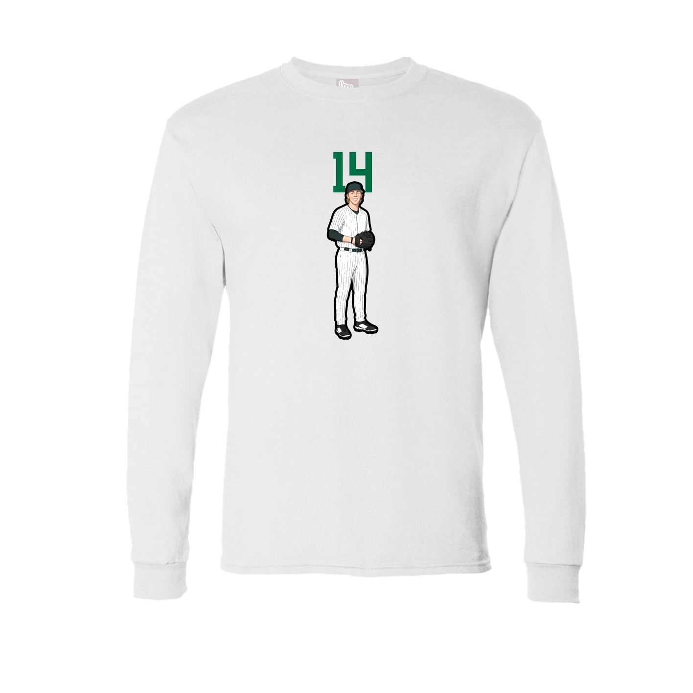 Long Sleeve Tee — Number Top in White