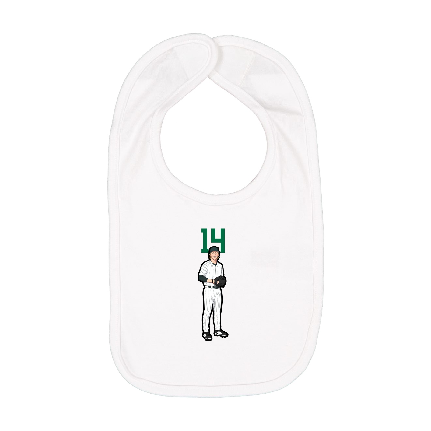 Infant Bib — Number Top in White