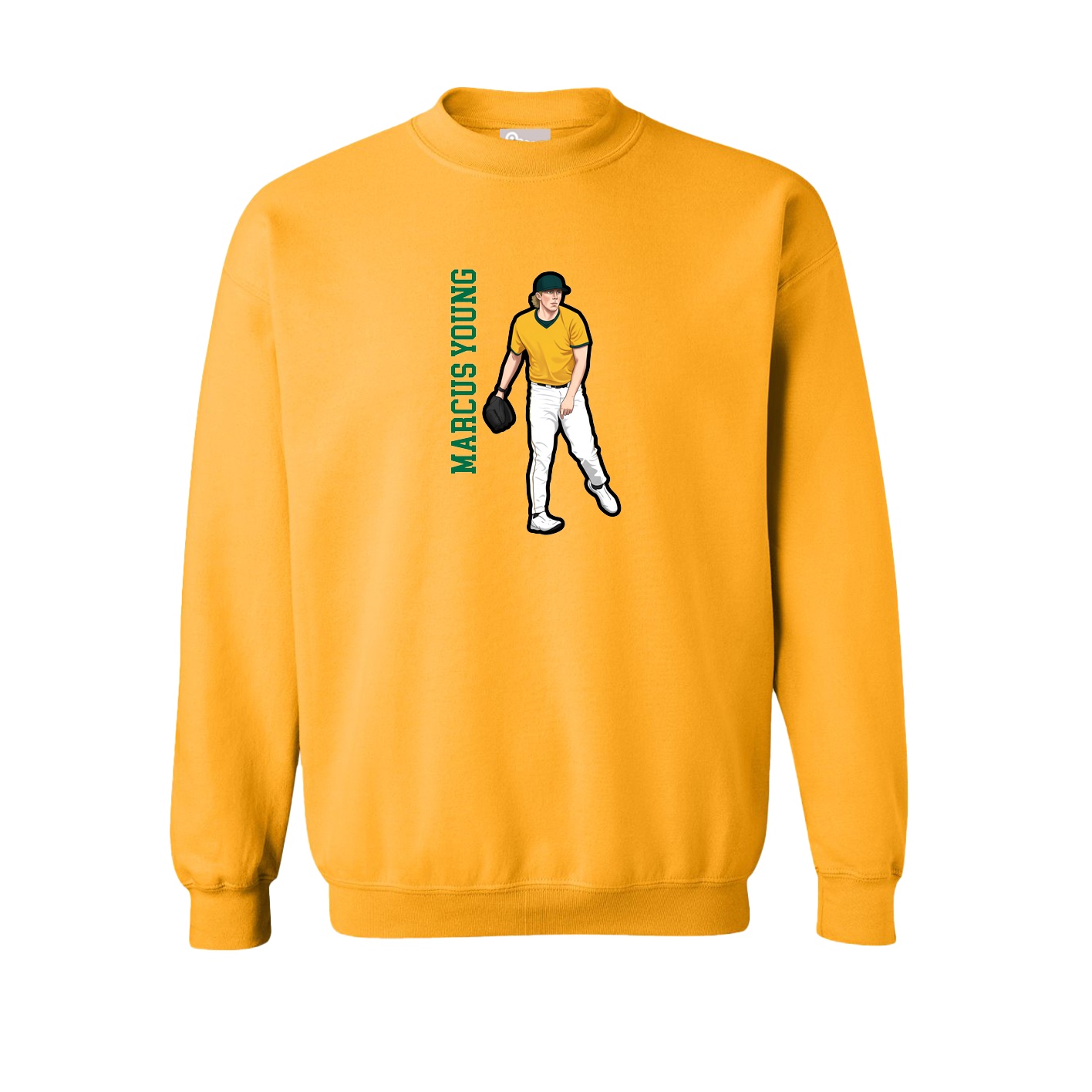 Fleece Crew — Name Vertical in Gold